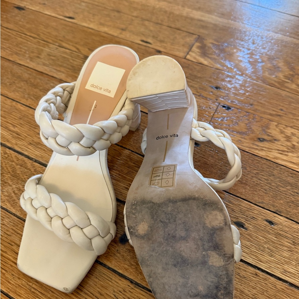 Dolce Vita Cream Braided Double-Strap Slide Mules - Picture 2 of 2